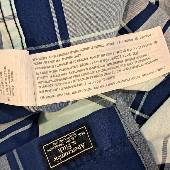 Abercrombie & Fitch Men's Extra Small Regular Fit Long Sleeve Button Down Shirt - Picture 7 of 12
